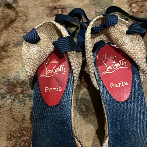 Christian Louboutin Canvas Wedges - Picture 9 of 10